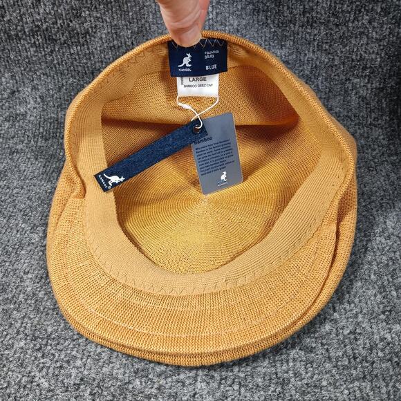Kangol Hat Cap Fitted Mens Large Mustard Bamboo Geez Ivy Flat Driver - Picture 9 of 9